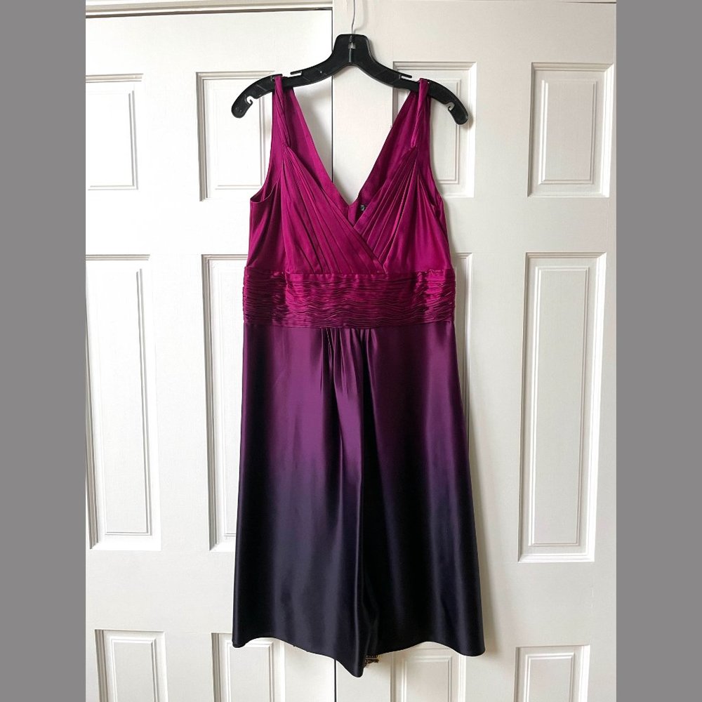 100% Silk Ann Taylor Magenta Ombre Cocktail Dress
